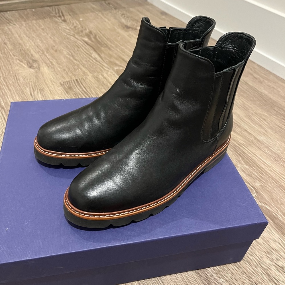STUART WEITZMAN MILANO BLACK NAPPA women leather boots size US 6